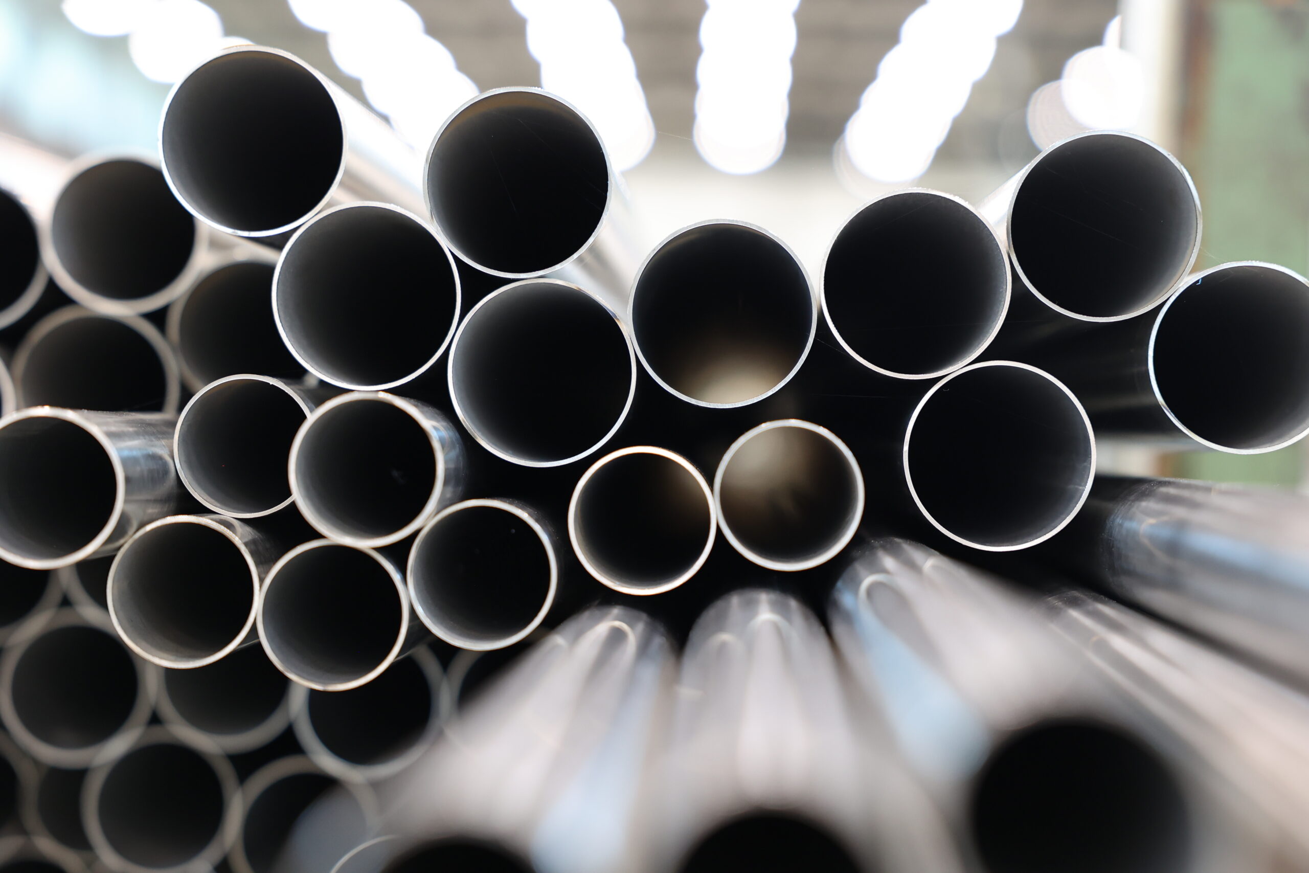 Stainless steel tubing displayed in the USA, showcasing high-quality steel tubing used in various industrial applications.